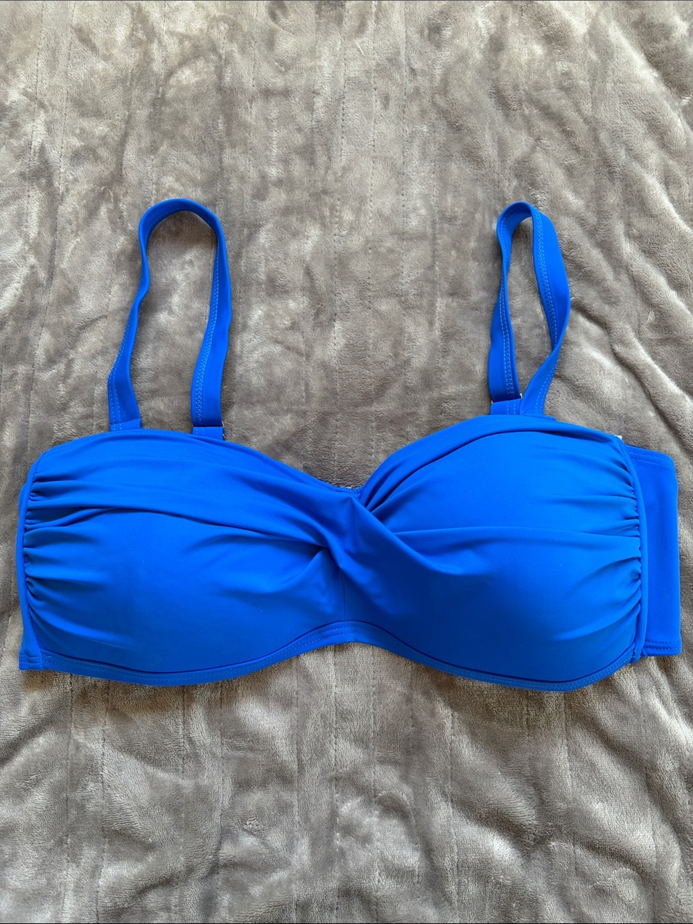 Swimsuits for All Blue Twist Front Women's Bikini Top ONLY